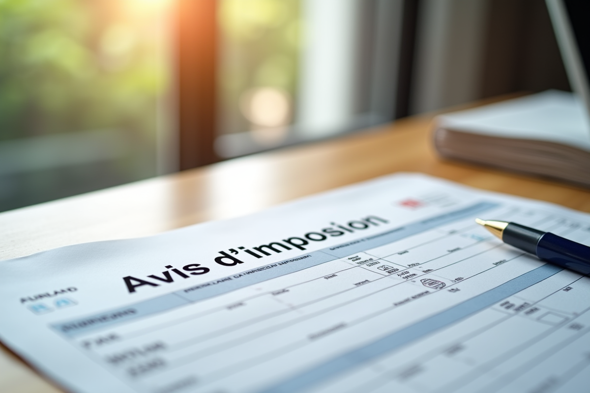Dossiers fiscaux français sur un bureau lumineux