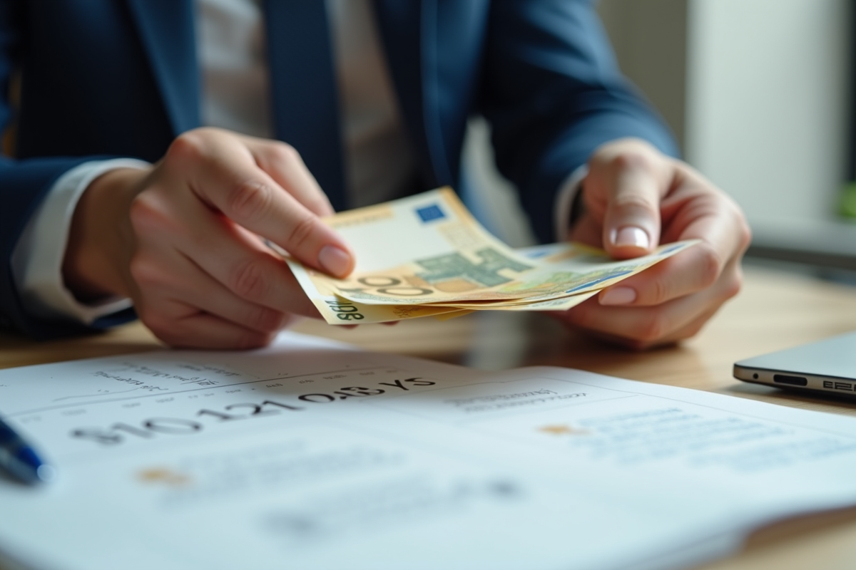 Mains échangeant des billets d