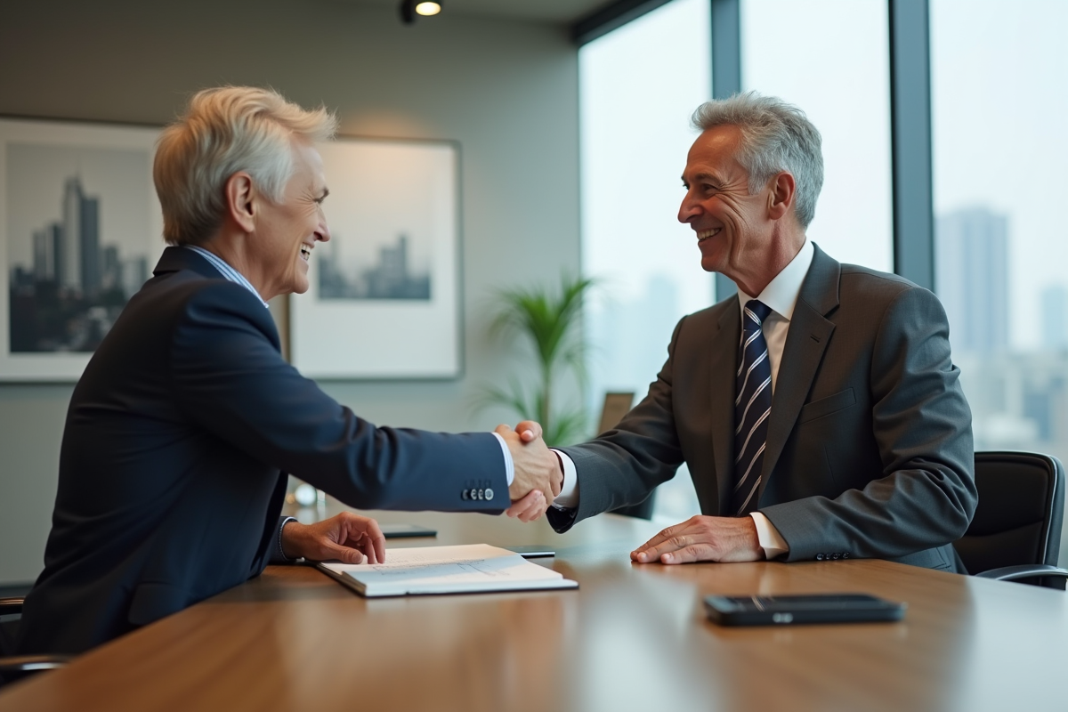 Homme daffaires serrant la main d