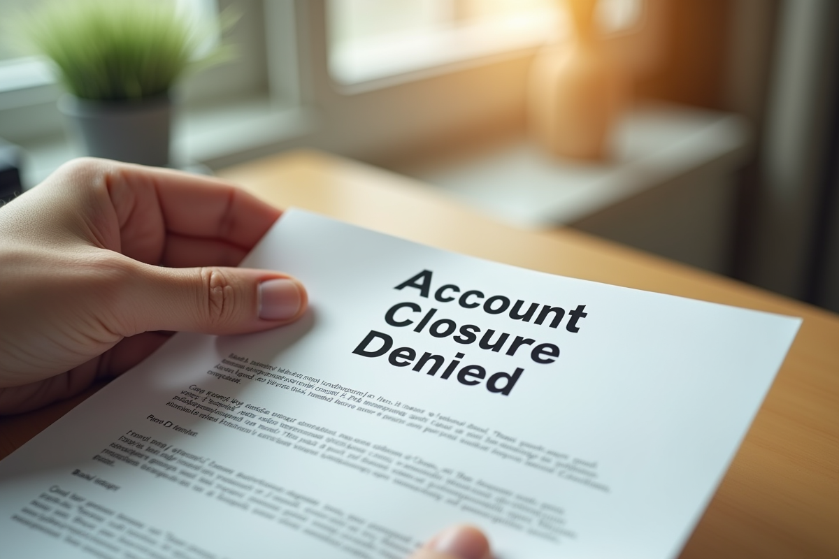 Main tenant une lettre de refus de fermeture de compte bancaire