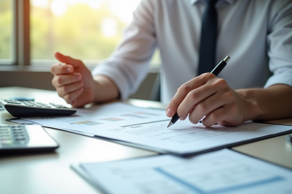 Personne confiante examinant des documents fiscaux au bureau